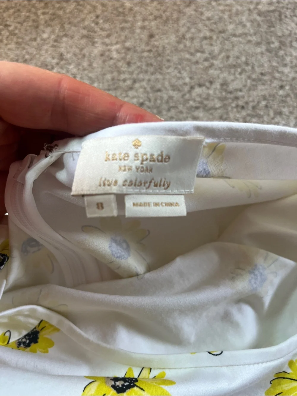 🌻🌻🌻Kate Spade Cotton Sateen Poplin Big Bow Sunflower Blouse sz8 EUC